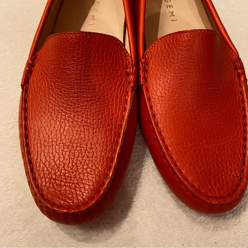 M Gemi The Felize red pebbled leather flat driving shoe Sz 38.5 NWOT - Picture 4 of 13